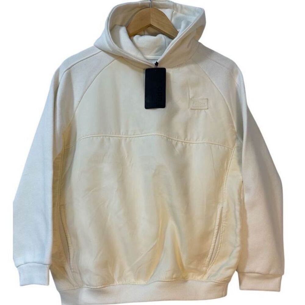 Fudo Kids Cream Hooded Sweatshirt Casual Comfort Streetwear Pullover M(10/12)